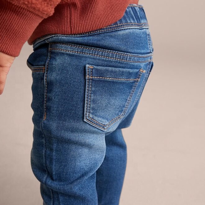 OEM Service Custom Blue Washed Slim Fit Boys Joggers Kids Jeans - Image 5
