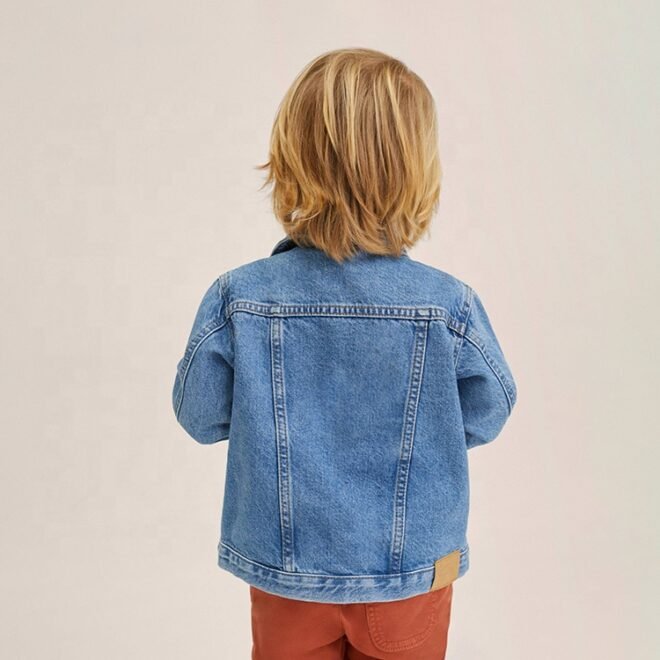 Custom 100% Cotton Toddler Unisexv Kid's Denim Jacket - Image 2