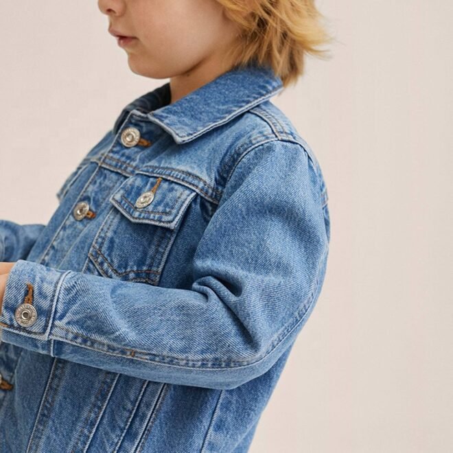Custom 100% Cotton Toddler Unisexv Kid's Denim Jacket - Image 3