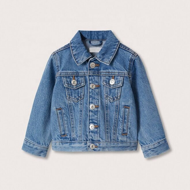 Custom 100% Cotton Toddler Unisexv Kid's Denim Jacket - Image 4