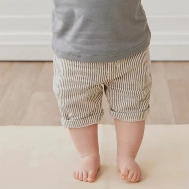 Custom Striped Denim Shorts For Kids - Image 2