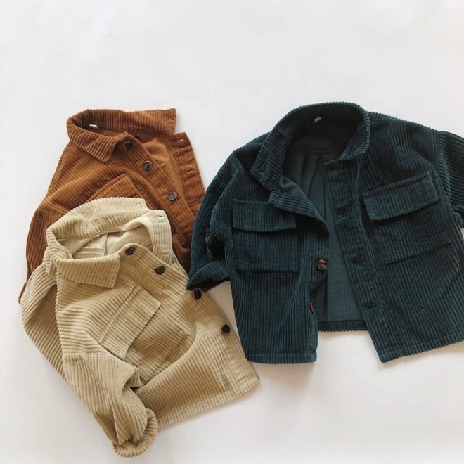 Custom Logo Winter Outwear Unisex Cotton Corduroy Jackets - Image 2