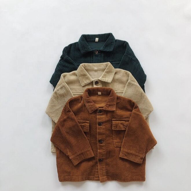 Custom Logo Winter Outwear Unisex Cotton Corduroy Jackets - Image 3