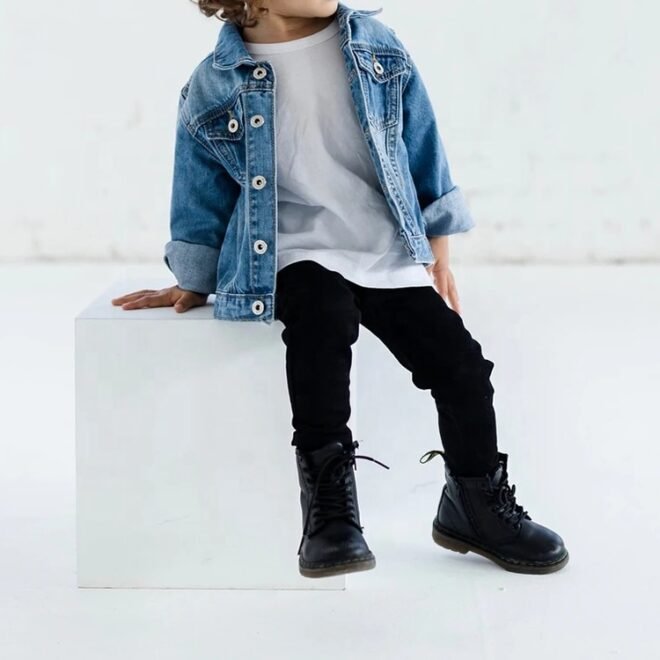 Custom Spring Blue Kids Girls Denim Jackets - Image 4