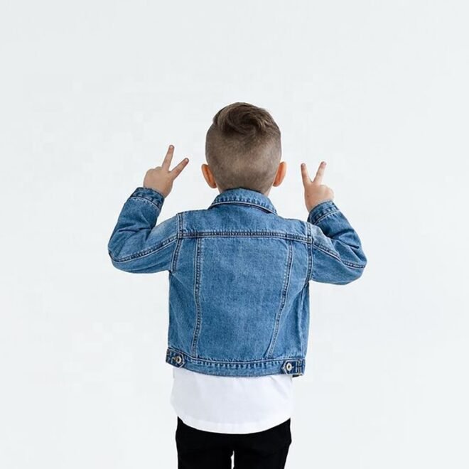 Custom Spring Blue Kids Girls Denim Jackets - Image 5