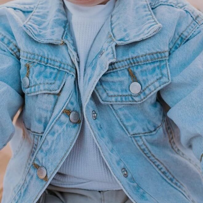 custom casual long sleeve children's clothing unisex kids jean jacket - Image 6