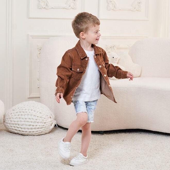 Autumn Denim Outerwear Customized Casual Coat Kids Denim Jackets - Image 4