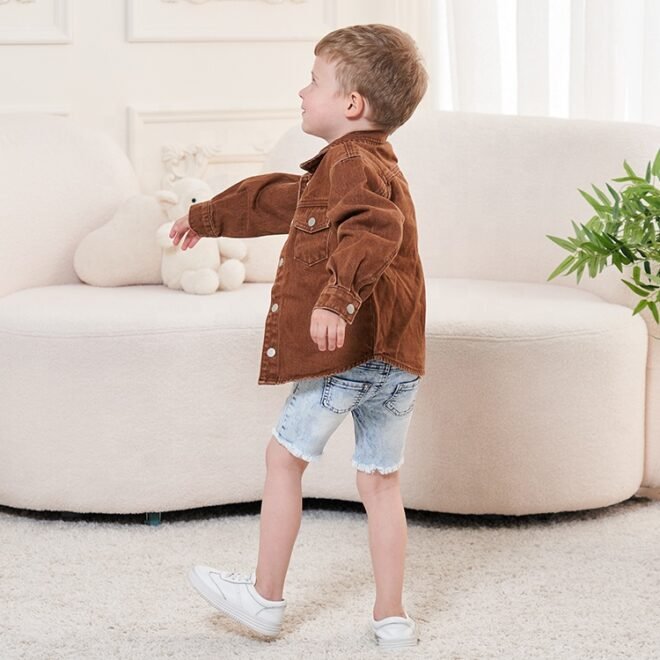 Autumn Denim Outerwear Customized Casual Coat Kids Denim Jackets - Image 6