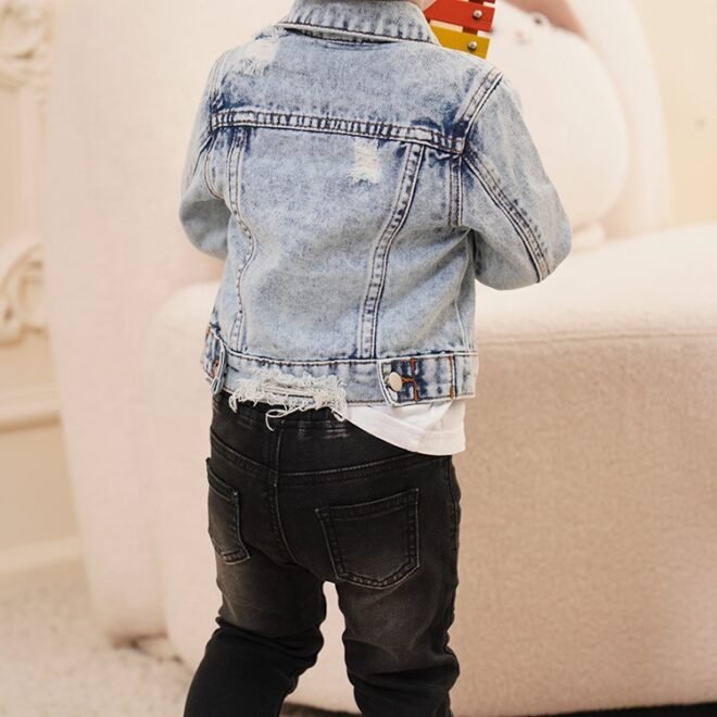 Custom Ripped Soft Comfortable Cotton Denim Boys Jackets - Image 4
