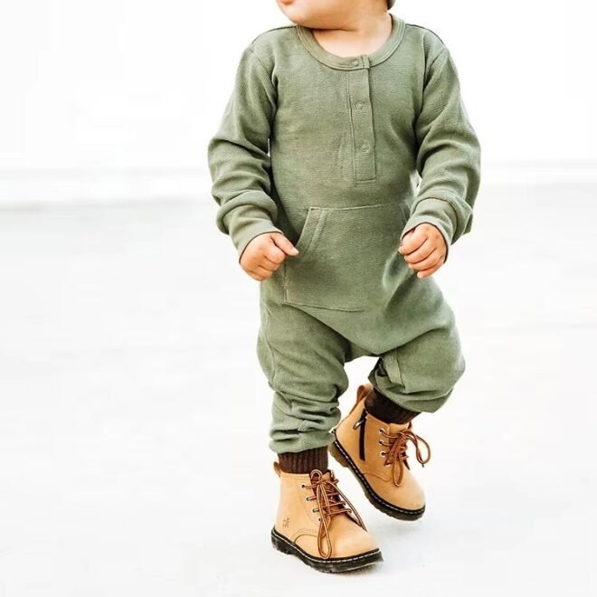 China Factory Supply Plain Baby Romper - Image 2