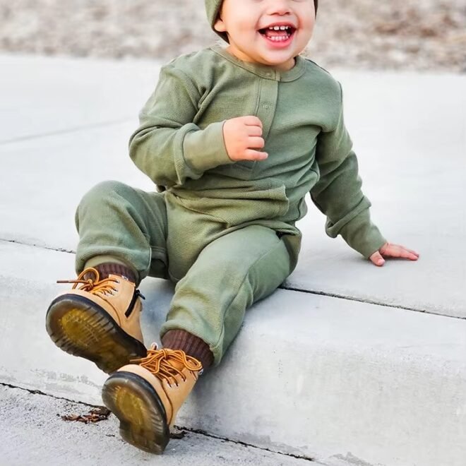 China Factory Supply Plain Baby Romper - Image 3