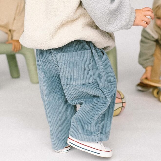 Custom Winter Casual100% Cotton Kids Corduroy Baby Pants - Image 3