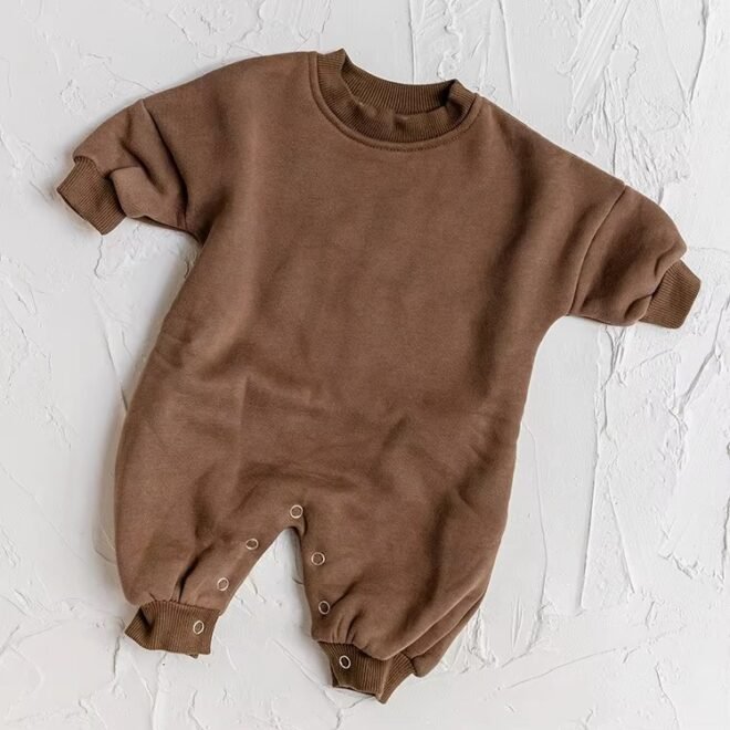Customized Size Button Fly Full Sleeve Newborn Jumpsuit Baby Rompers - Image 6