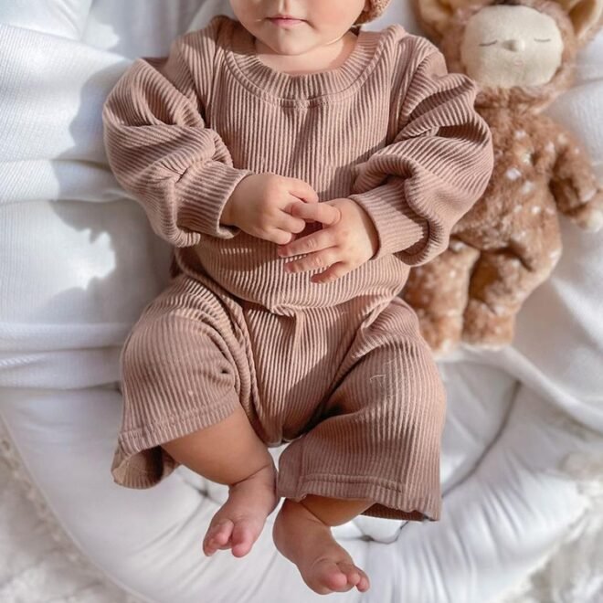 Custom Cute Unisex 100% Cotton Ribbed Baby Rompers - Image 5