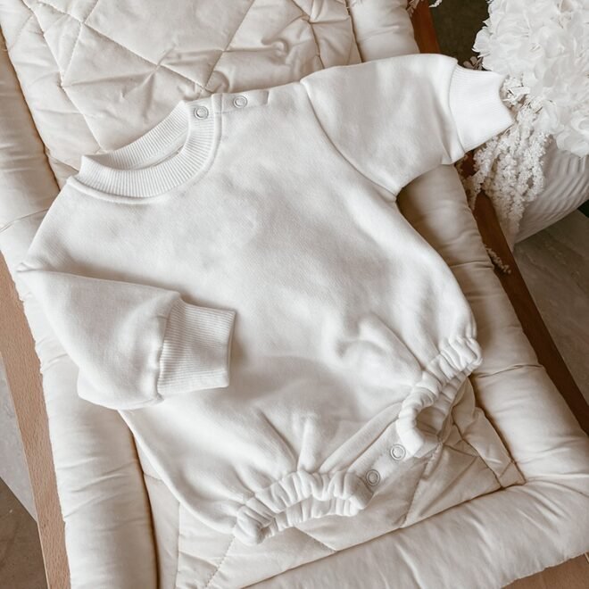 Custom Knitted Embroidered Newborn Onesie Baby Romper - Image 6