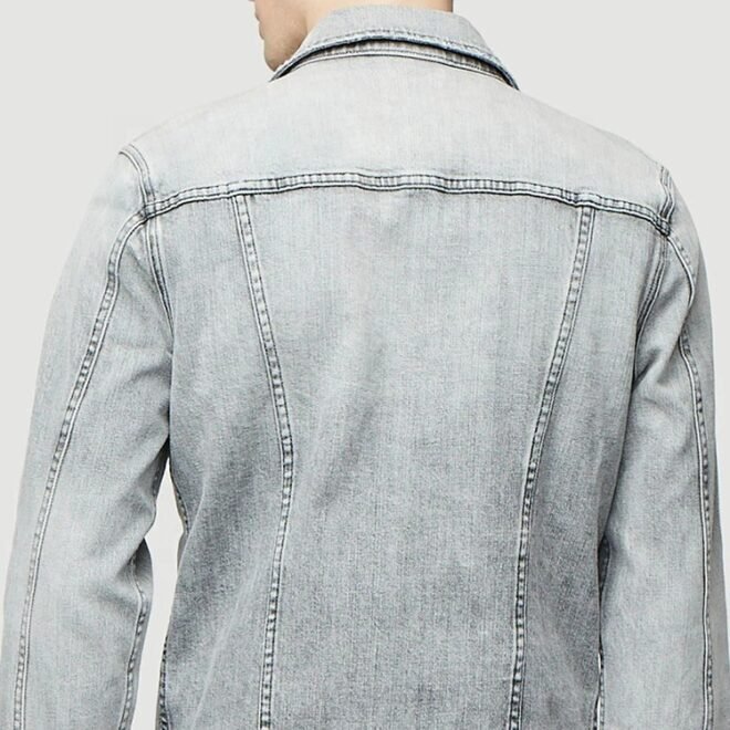 Custom Embroidered Logo Vintage Autumn Cotton Spandex  Denim Coats Men Jean Jackets - Image 5