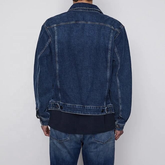 Custom Winter Fall Plain Outdoor Jean Jackets Denim Plus Size Men's Jackets - Image 5