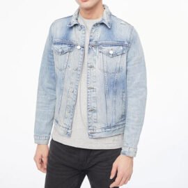 Wholesale Casual Winter Streetwear Funky Slim Fit Bomber Ripped Denim Jean Jackets For Men