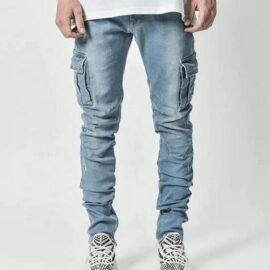 Custom Fashion Baggy Streetwear Denim Pants Casual Skinny Biker Cargo Jeans For Men