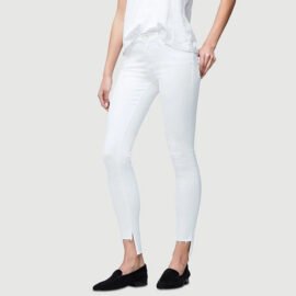 Wholesale High Waist Split Hem Slim Fit Women Denim Pants Trousers White Skinny Mom Jeans For Ladies