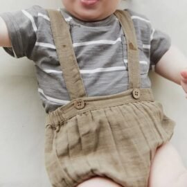 Summer custom children’s clothe wholesale unisex baby rompers soft&comfortable kids’ suspender bloomer