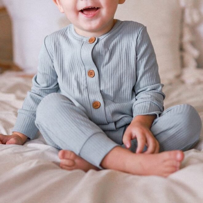 Wholesale Custom Adorable Baby Unisex Clothes Breathable Knitted Long Sleeve Baby Romper