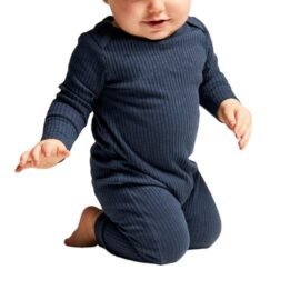 Custom Logo High quality Solid Color Baby Soft Ribbed Cotton Unisex Comfortable Cute Romper