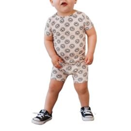 Factory Supply Golden Supply Custom Smile Face Baby Rompers