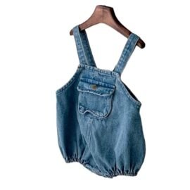 Wholesale Baby Denim Rompers Unisex Soft Corduroy Sleeveless Rompers Jumpsuits For Baby Boys&Girls