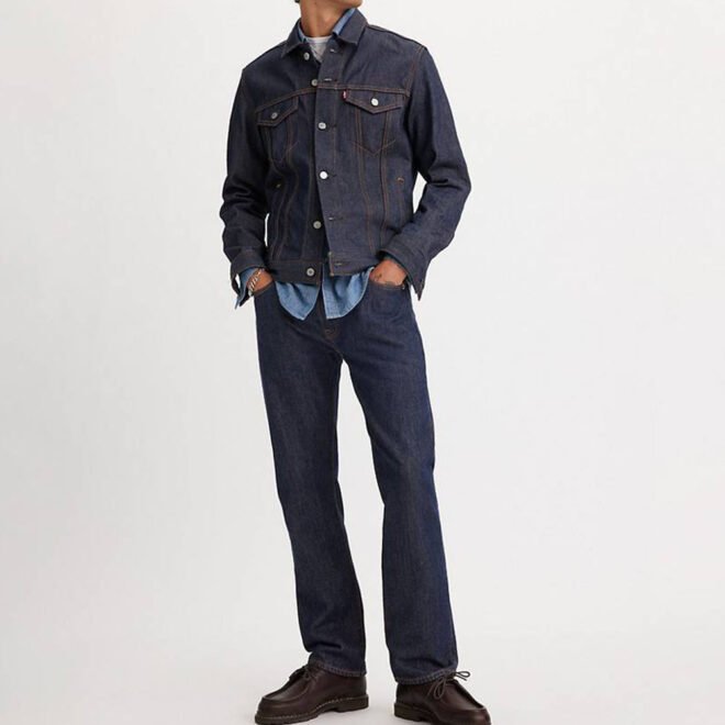 Custom OEM fashion man black blue jeans denim 501 FIT MEN'S JEANS straight pants - Image 5
