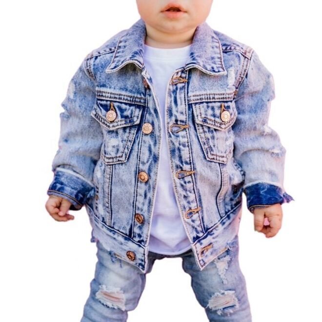 Factory Supply Golden Supply Children's Fashionable Denim Jacket Kids Denim Jacket