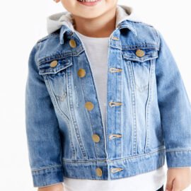 Fashion children long sleeve outerwear cotton boys jean denim jacket kids denim jackets with hoodies