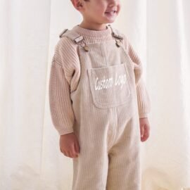 2024 New design custom logo soft corduroy children clothing overalls kids overalls clothes