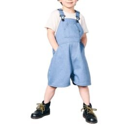 Factory Supply Custom Logo Blue Denim Overalls Kids Overalls