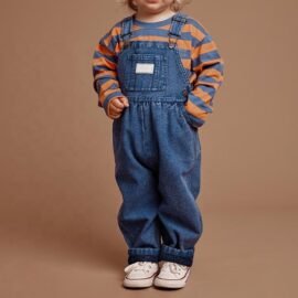 Factory Price Vintage Blue-Toned Unisex Child Denim Overall