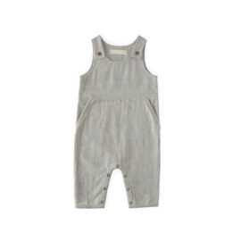 Custom logo Stripe jumpsuit 100% cotton soft overalls kids romper