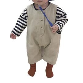 Spring baby denim boys and girls overalls soft denim baby cotton rompers newborn baby jumpsuit