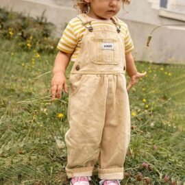 Modern novel design factory price custom logo child denim overall