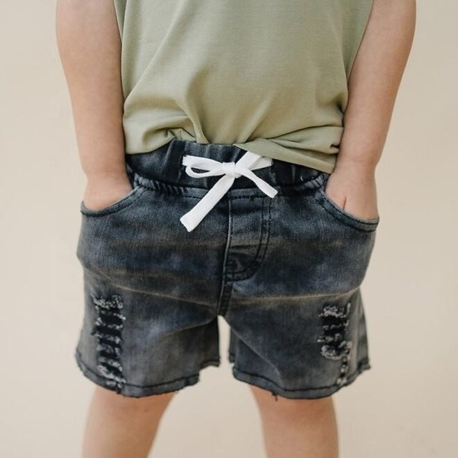 New Coming Fashion Design Cotton Children Jeans Summer Casual Ripped Design Kids Denim Shorts