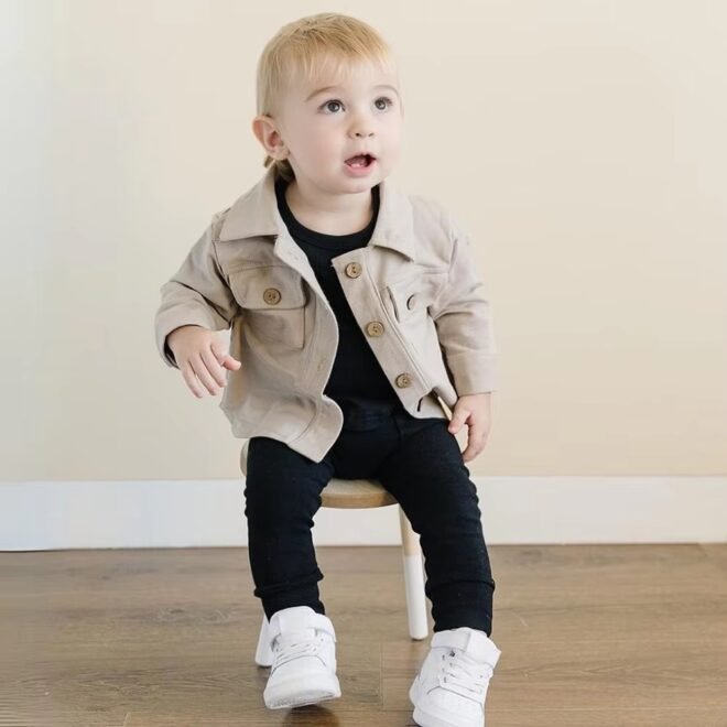 OEM 100% Cotton Sweatshirt and Pant Set 2pic Baby Tracksuits - Image 3