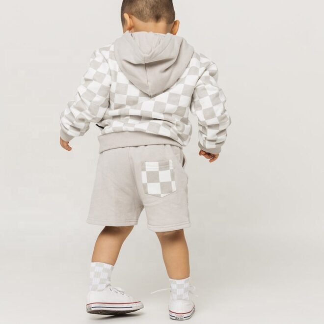 Custom Checkered Pocket Sweatshirt Baby Hoodies - Image 5