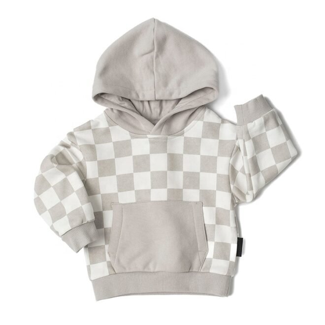 Custom Checkered Pocket Sweatshirt Baby Hoodies - Image 6