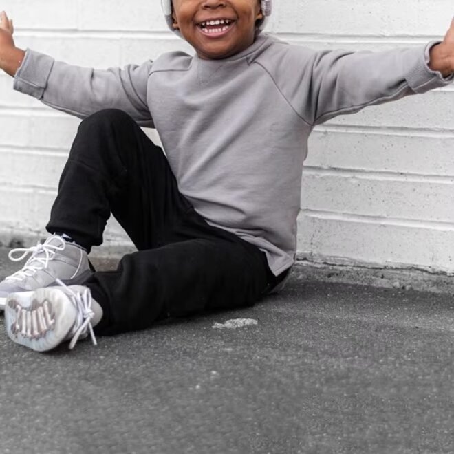 Custom Logo Soft Kids Top Cotton Knitted Hoodies - Image 6