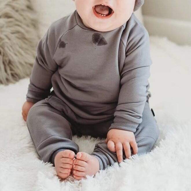 Custom Logo Soft Kids Top Cotton Knitted Hoodies - Image 2