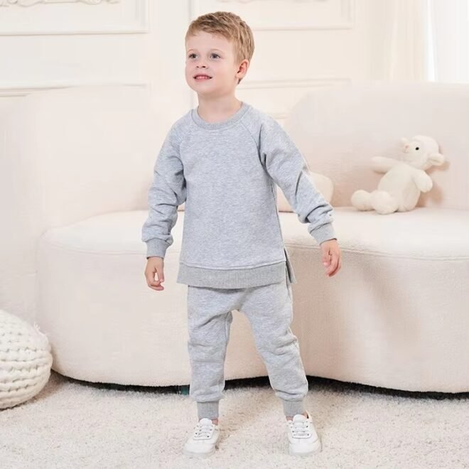 Custom  French Terry  Sweatshirts Boys Clothing Set - Image 4