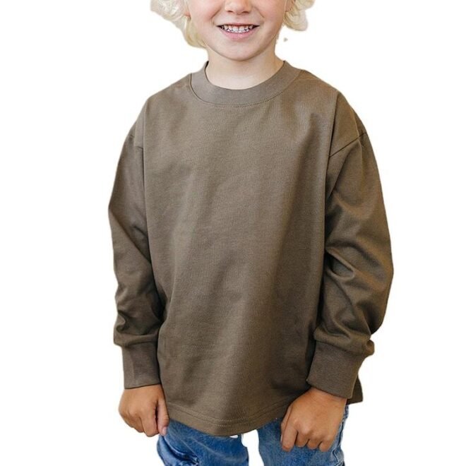 2024 Korean fashon design multi color long sleeve cotton baby boys t-shirts for kids