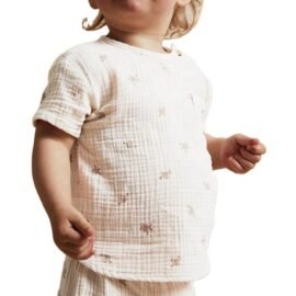 China Factory Wholesale Price Muslin Cotton Baby Tshirt Romper