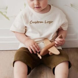 Wholesale custom logo solid t-shirt casual toddler t-shirts