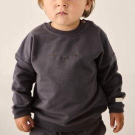 High Quality Custom Embroider Baby Sweatshirt Crew Neck Plain Hoodies For Kids