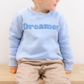 OEM Custom Logo Towel Embroidered Oversize Pullover Baby Fleece Jumper Kids Sweatshirts